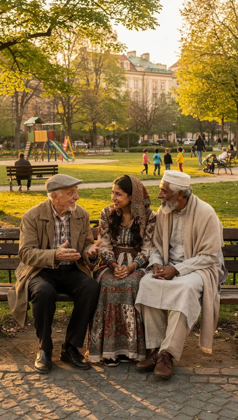 Žena s tradičním oděvem prezentuje svou kulturu na festivalu.