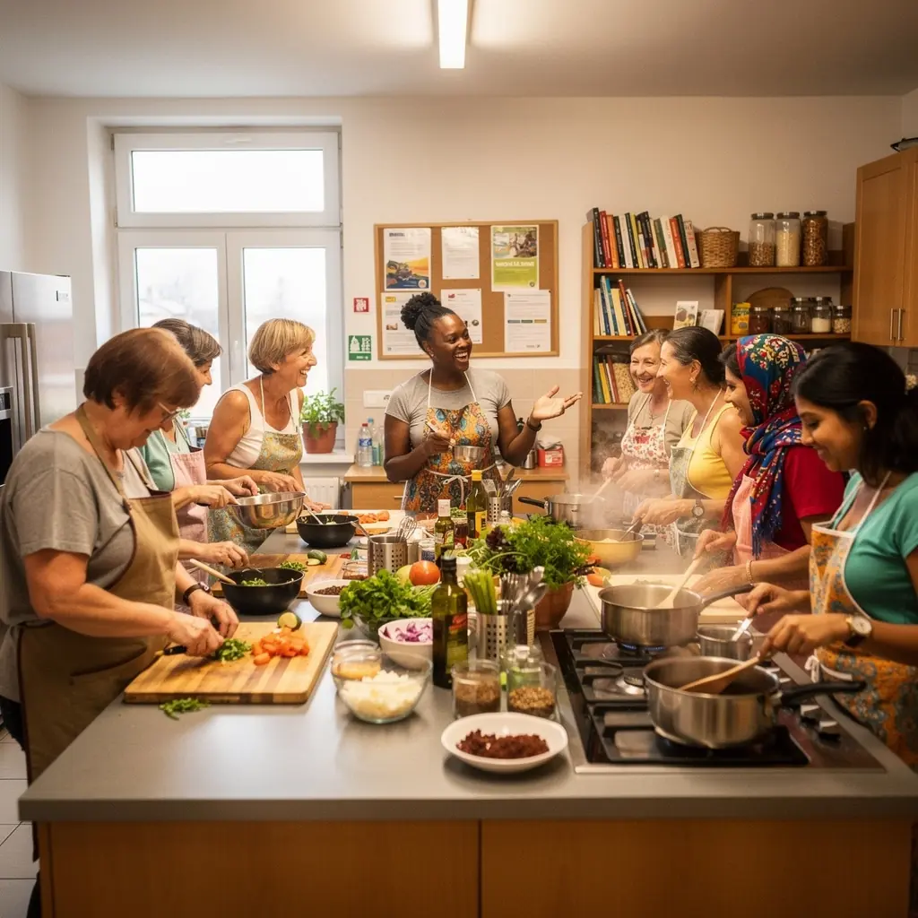 Muž s barevným uměleckým dílem reprezentuje svou kulturu.