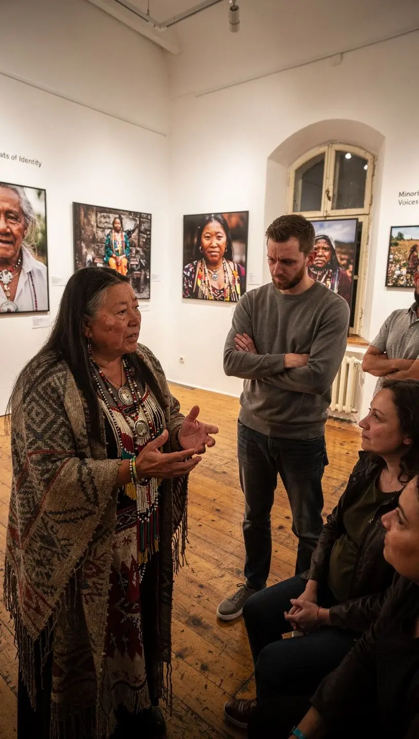 Rodina se účastní workshopu zaměřeného na sdílení kulturního dědictví.