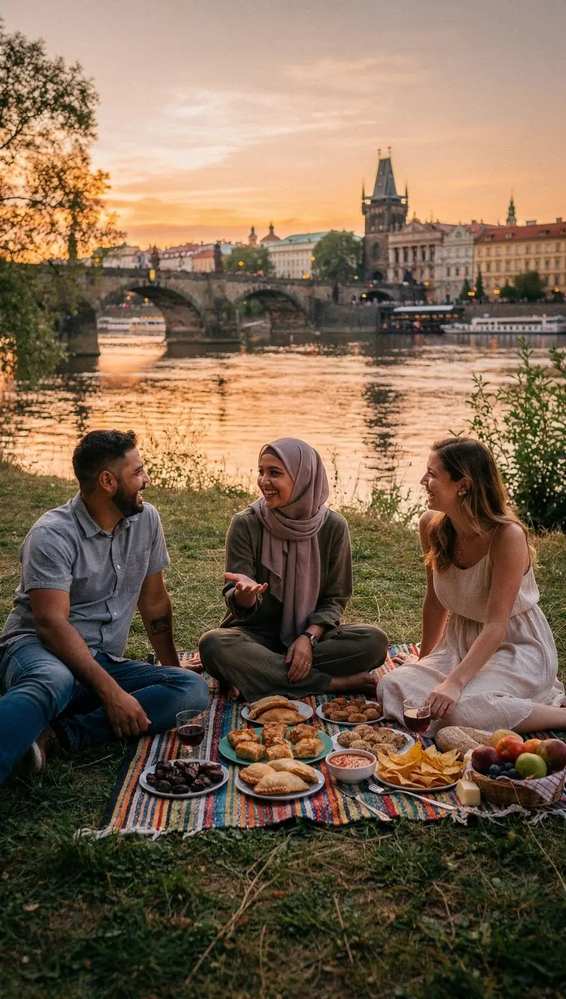 Skupina starších lidí diskutuje o své historii a životních zkušenostech.